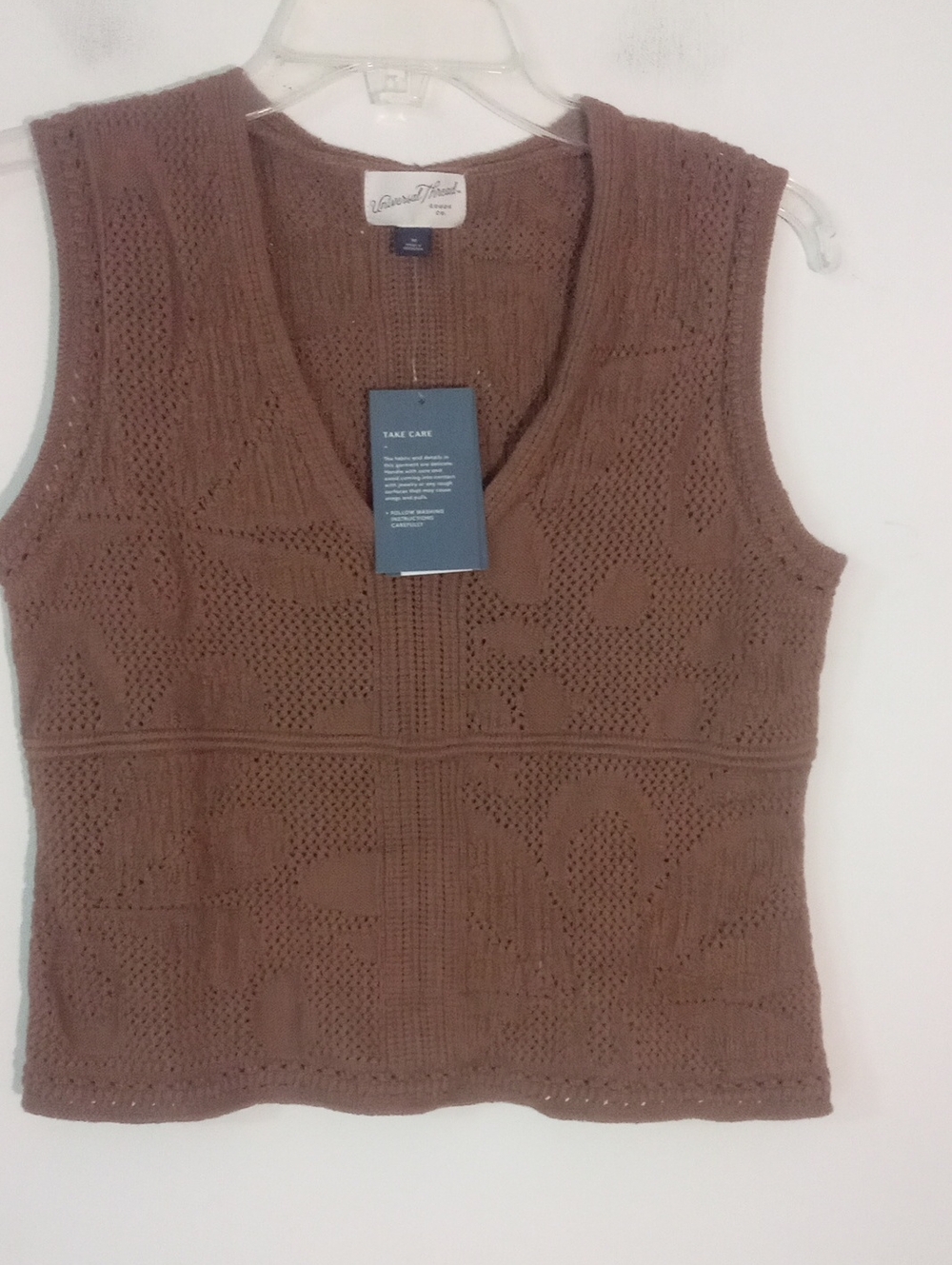 * Universal Thread Brown Knit Sleeveless Sweater Vest Medium NWT $30
